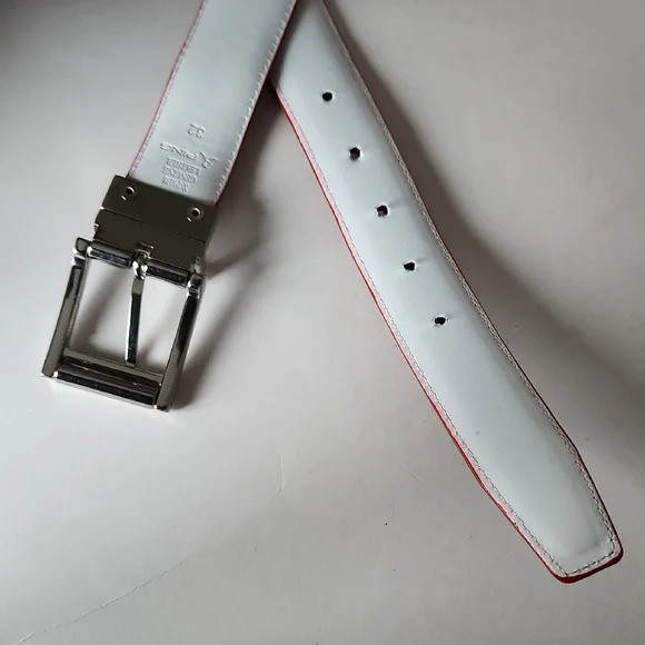 Ping Reversible Red And White Leather Belt - Picture 10 of 10